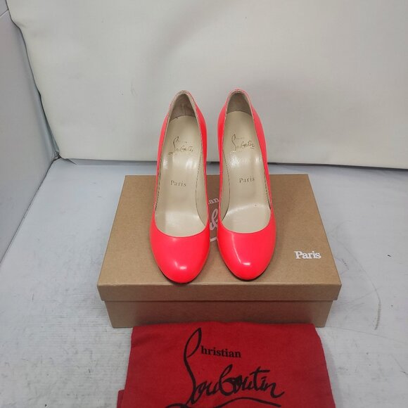 CHRISTIAN LOUBOUTIN Patent Fifille Fluo Rose Pink Pump Shoe - Picture 8 of 12